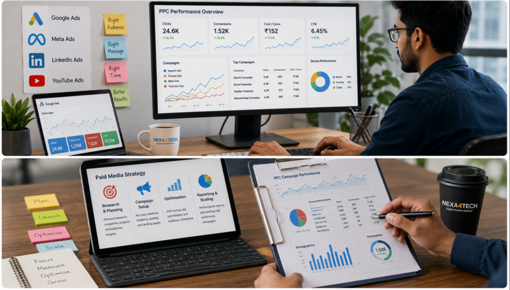 Nexa4Tech PPC and paid media campaign performance dashboard