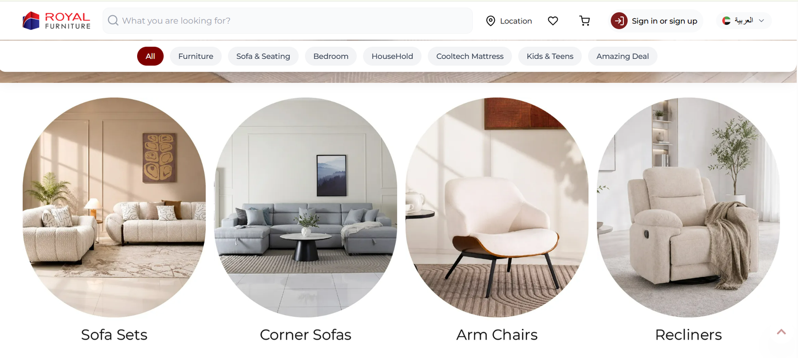 Royal Furniture website project